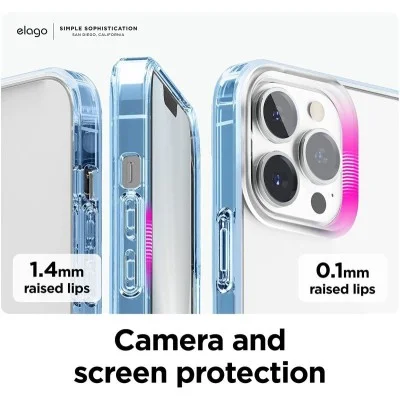 Cover Iphone 13 Pro Hybrid Elago - Blue Clear